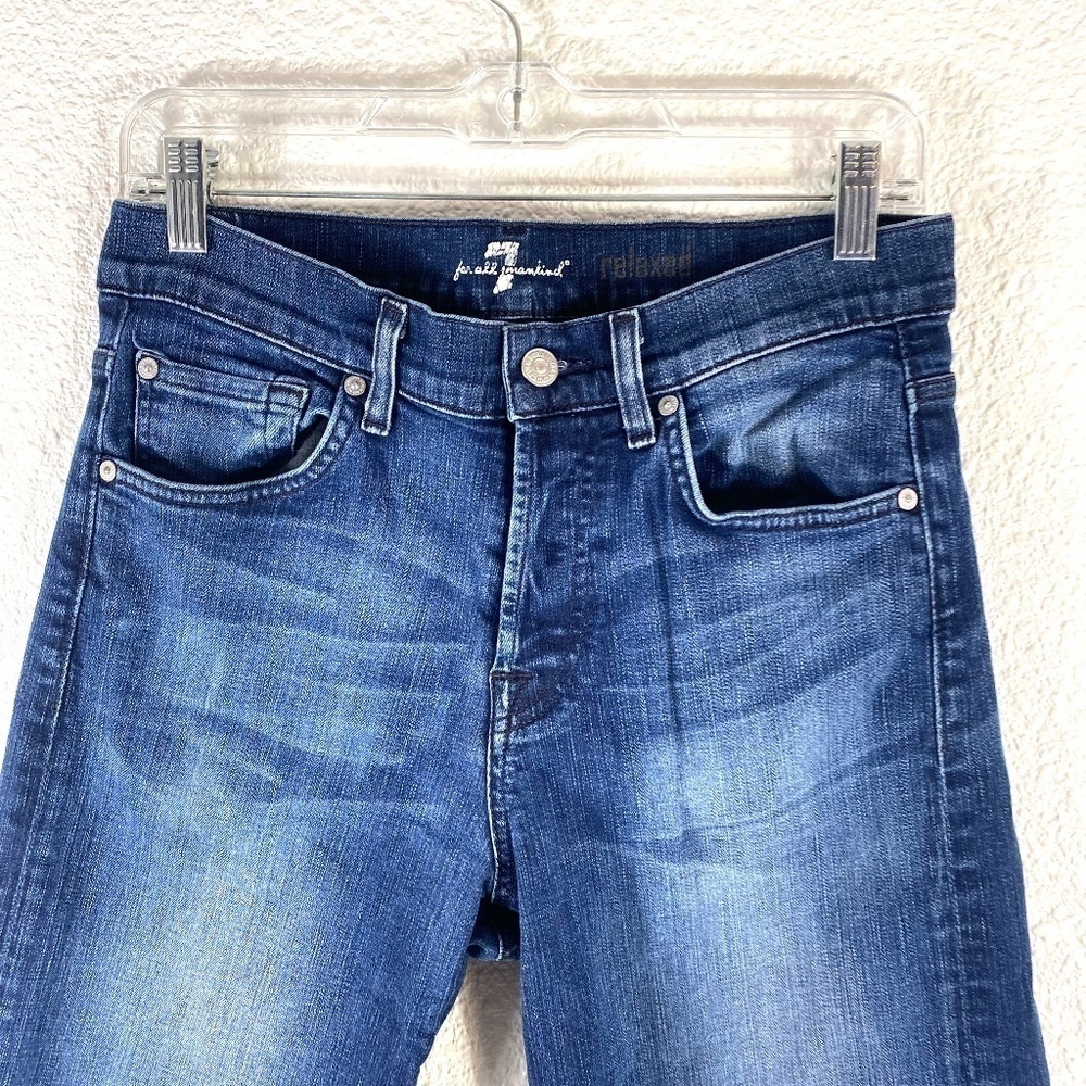 7 For All Mankind Button Front Relaxed Crop Jeans - image 2